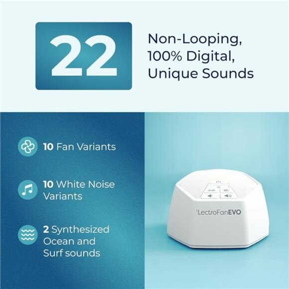 Adaptive Sound Technologies LectroFan EVO White Noise Machine - Compact Sleep - Picture 3 of 8